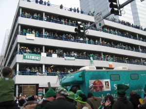 This photo is my own: downtown for the St. Patrick's Day Parade