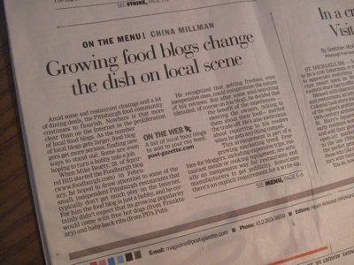 FoodBurgh in the Post Gazette FoodBurgh in the Post Gazette