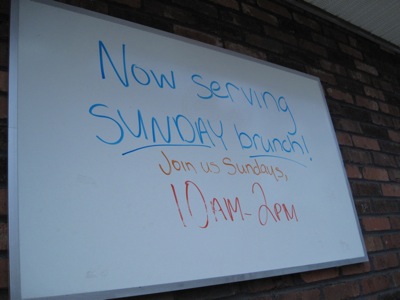 Now Serving Sunday Brunch Now Serving Sunday Brunch